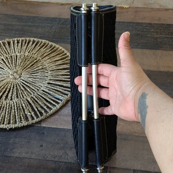 The Sak Black Woven Clutch with Silver Handle - Picture 5 of 8